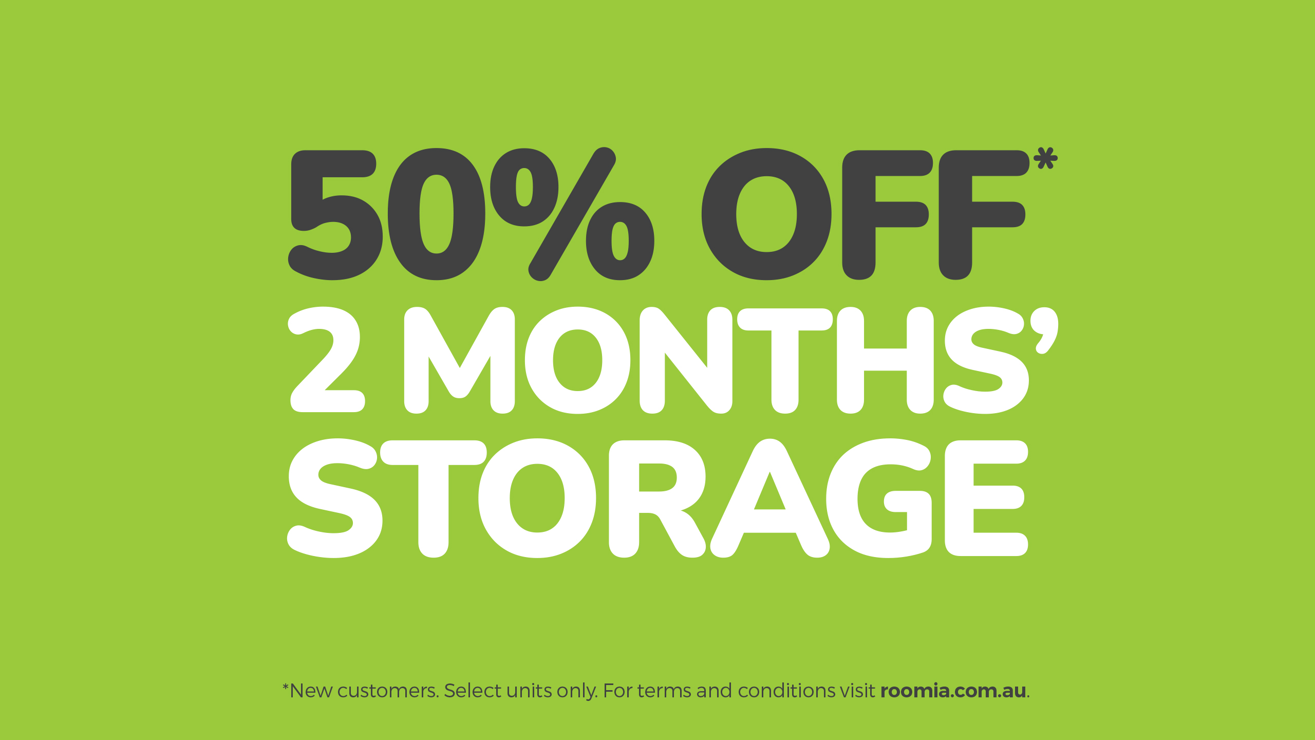 50% off two months' storage graphic