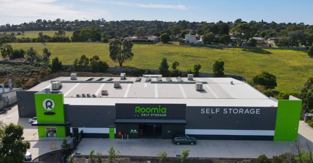 Chirnside Park overview An overhead drone photography of Roomia Self Storage facility at Chirnside Park