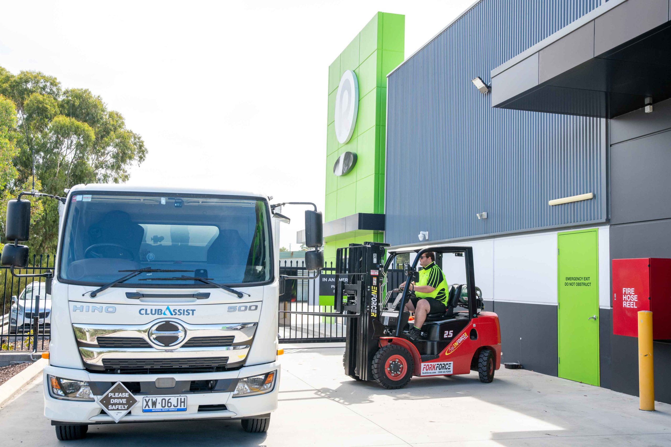 Chirnside Park self storage facility with forklift on site and wide driveways for trucks.
