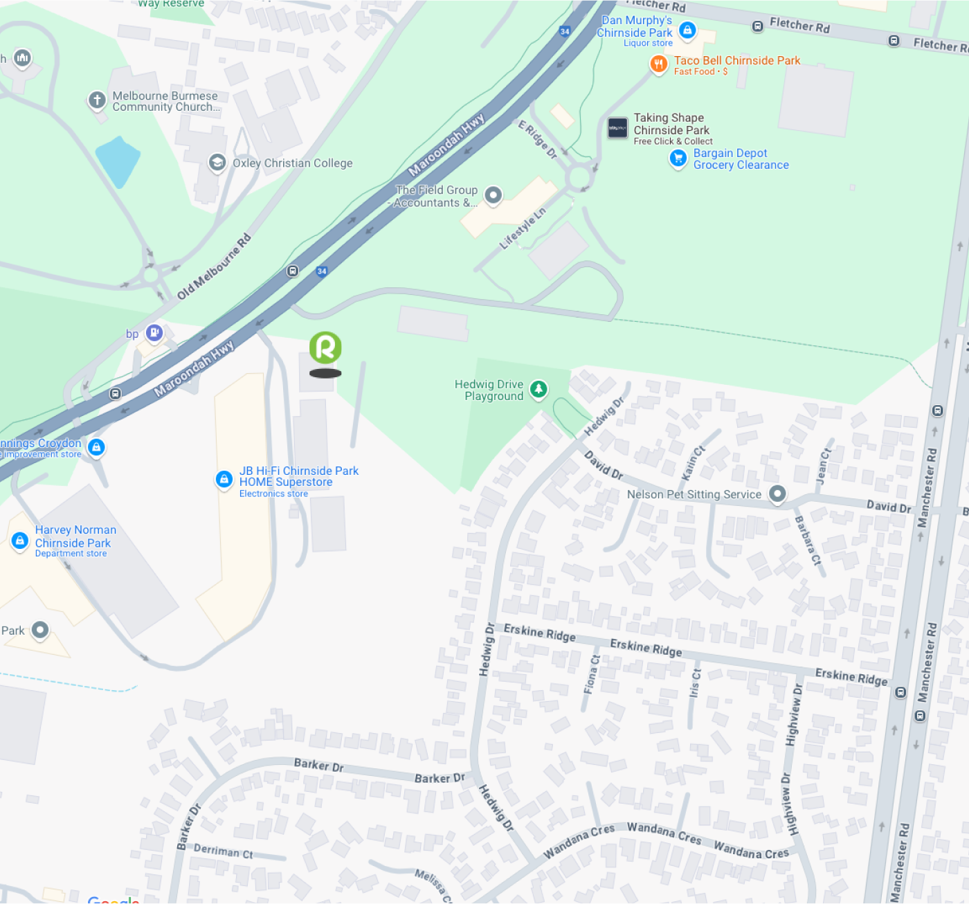 Google Map Roomia Chirnside Park